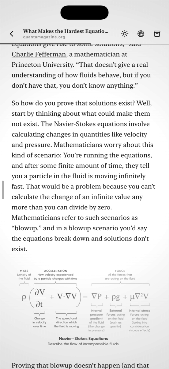 An article in the reader, with a diagram rendered as ink on the page
